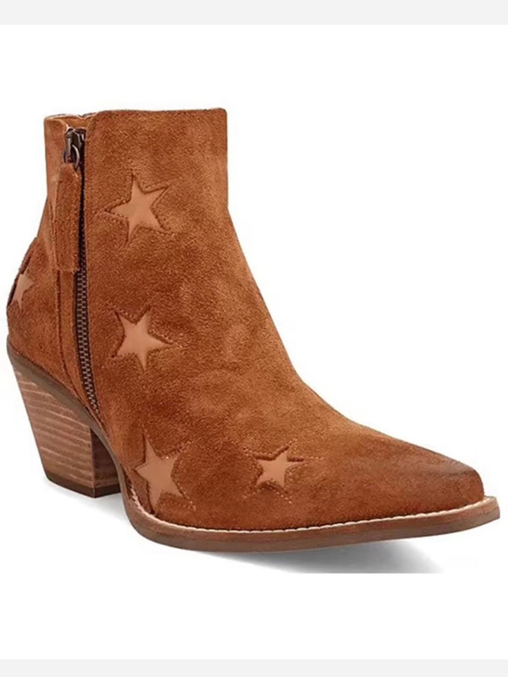Dingo Little Star Cut Out Snip Toe Zippered Cowboy Booties New! - Picture 3 of 12